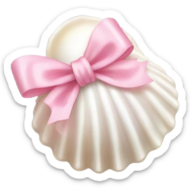 Pearl shell and light pink bow sticker