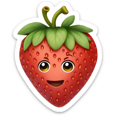 heart shaped strawberry sticker