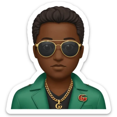 Gucci shades on black man sticker