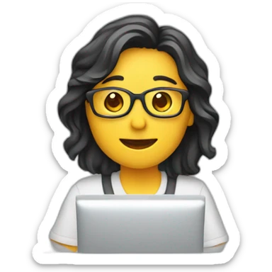 Video editor working in computer  sticker