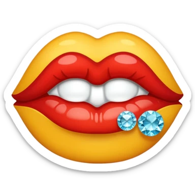 Rhinestone kiss mark sticker