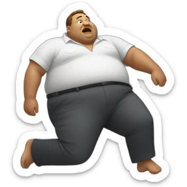 fat man flopping like a fish sticker
