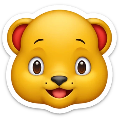faça um emoji de uma onça com um pequeno laço vermelho sticker