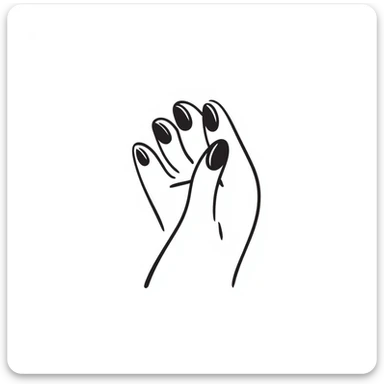 hand-drawn doodle of fingernails, black lines, minimal detail sticker