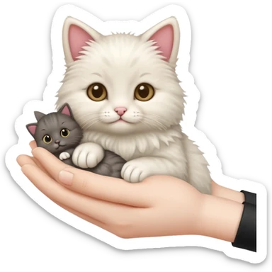 Fingers with cat sticker