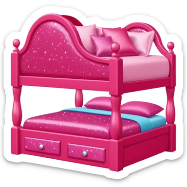 red glitter barbie dollhouse bed sticker