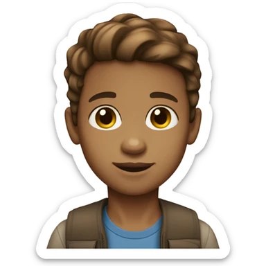 little boy brown hair light skin sticker