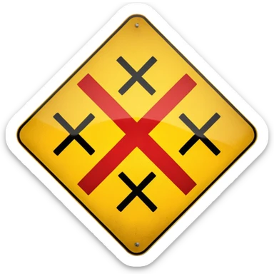 Railway crossing sign sticker