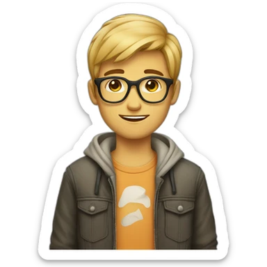 young hipster male sticker