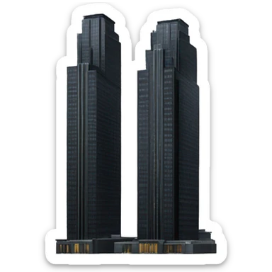 Two skyscrapers with black background sticker