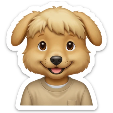 blonde hair dog with shirt sticker