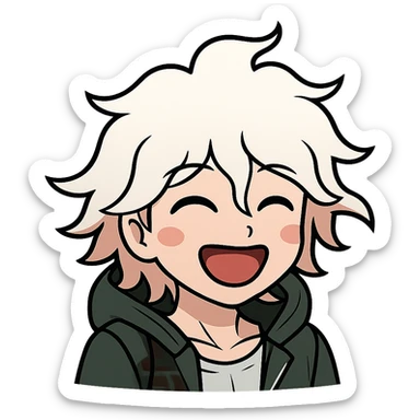 Danganronpa style emoji of Nagito Komaeda sticker