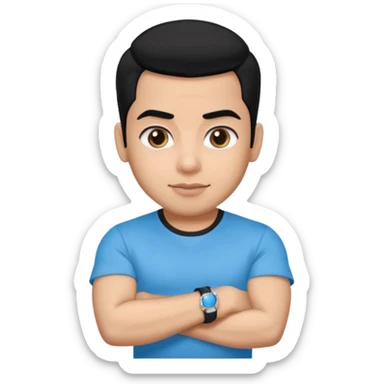 ipretty bratz emoji of salman khan wearing a black tee, silver- blue bracelet, black hair sticker