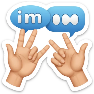 two hands forming a gesture in a speech bubble sticker
