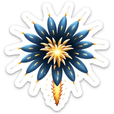 black firework. Basic outline sticker