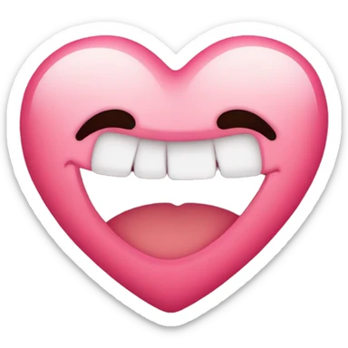 Heart eyes emoji with sparkles around it and drooling and blushing  sticker