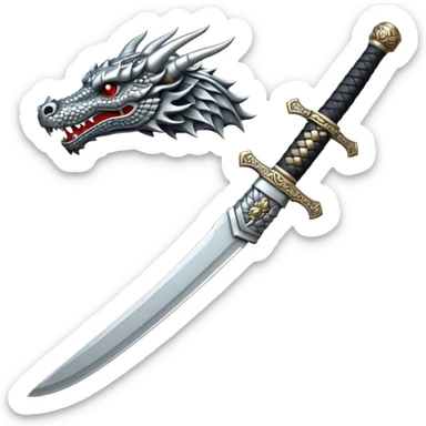A dragon handle of a samurai sword sticker