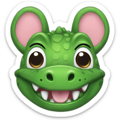 alligator with bunny face and bunny ears sticker