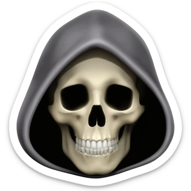 skull wearing a hood sticker