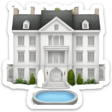 White modern mansion  sticker