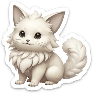 White soft natural realistic romantic vintage antique divine beautiful elegant pretty precious cute young youthful  Fakémon-Pokémon-hybrid-creature sticker