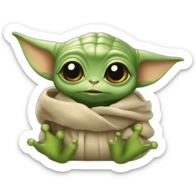 Babyyoda and frog sticker
