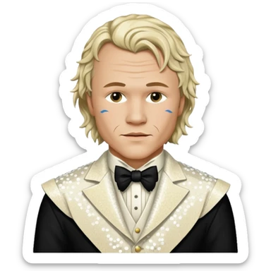 Heath Ledger as Ennis Del Mar with ivory sequin outfit sticker