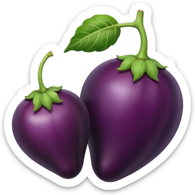 Eggplant between two big cherries  sticker