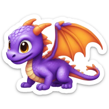 purple and orange baby dragon sticker