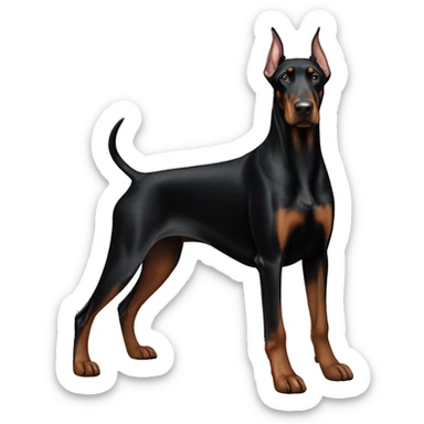 One Doberman black and one Doberman grown sticker