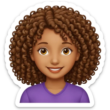 menina parda com cabelos cacheados sticker