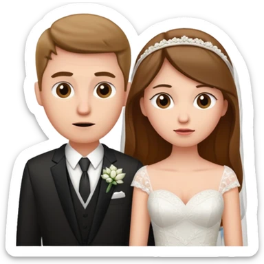 confused newlywed couple sticker