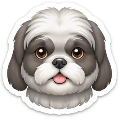A gray shih tzu dog sticker