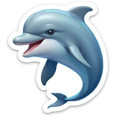 Cinematic Cute Yawning Bottlenose Dolphin Portrait Emoji, Head tilted slightly with a dramatic, wide-open yawn, showcasing a sleek, shiny glossy body with softly curved fins and drowsy, half-closed eyes, Simplified yet irresistibly adorable features, highly detailed, glowing with a soft, cozy aquatic glow, high shine, relaxed yet expressive, stylized with a hint of whimsical marine ease, soft glowing outline, capturing the essence of a drowsy yet affectionate dolphin that appears ready to stretch out and yawn its way out of the screen! sticker