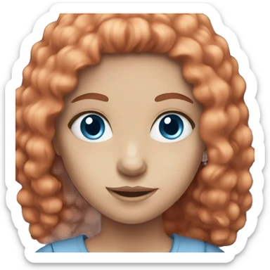 girl with red hair and blue eyes  sticker