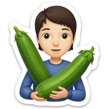 peppermint carrying a zucchini sticker