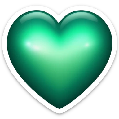 iridescent dark green heart sticker
