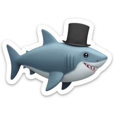 Shark with a top hat sticker