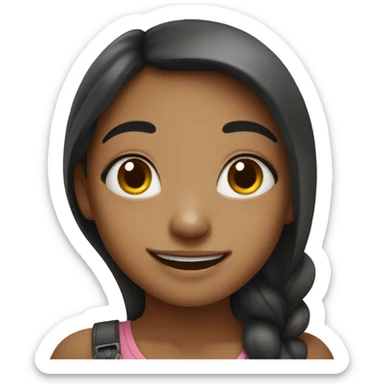 smiling girl with mole sticker