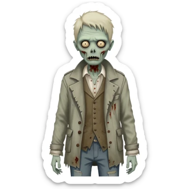 parisian zombie sticker