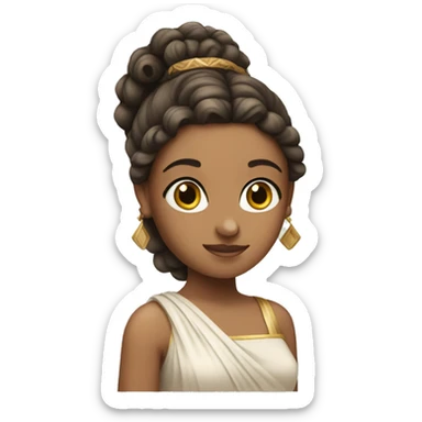 girl with ancient greek hairstyle and dress sticker