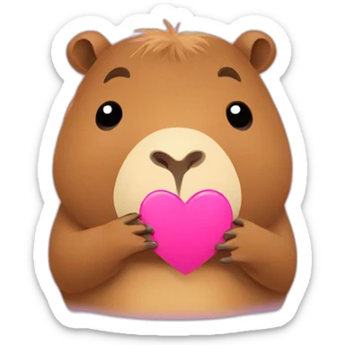 Capybara sending a heart kiss sticker