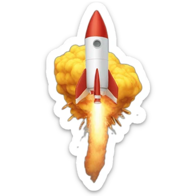 rocket explode sticker