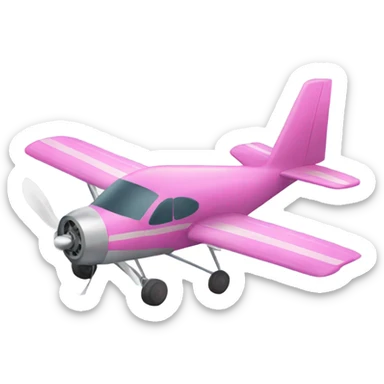 Pink single piston engine airplane sticker