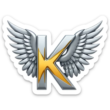 Add letter "K" between two wings sticker