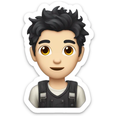 dark choppy hair introvert gardener vampire sticker