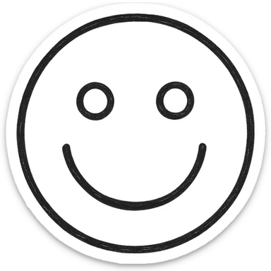 hand drawn outline style smile icon sticker
