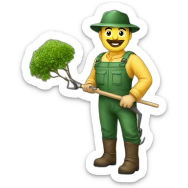 Jardinier avec marteau sticker