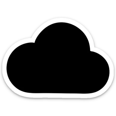Create a minimalist icon of a cloud with a black silhouette on a pastel gradient background, rounded contours, modern and friendly style, matching the style of the reference image. sticker