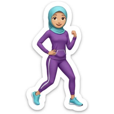 High resolution full body of a girl wearing a hijab and is a fitness trainer sticker
